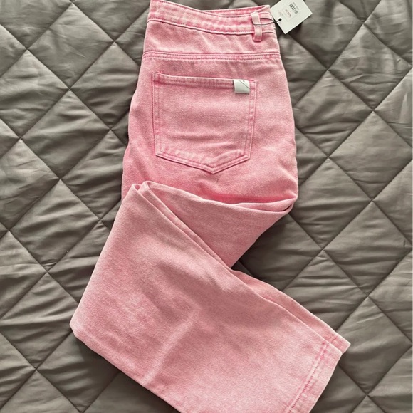 Denim - Etophie Pink Button Fly Jeans